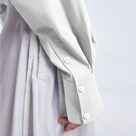 NEW** LATTELIER WHITE CROPPED DRAWSTRING TOP - Picture 4 of 9